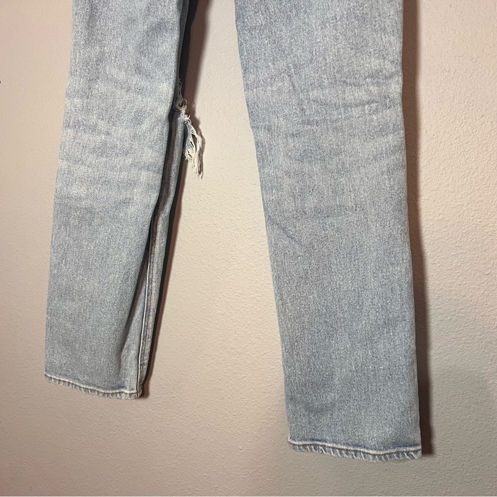 American Eagle Super High Rise Ankle Straight Jeans Women’s Size 00 Distressed - Picture 9 of 12